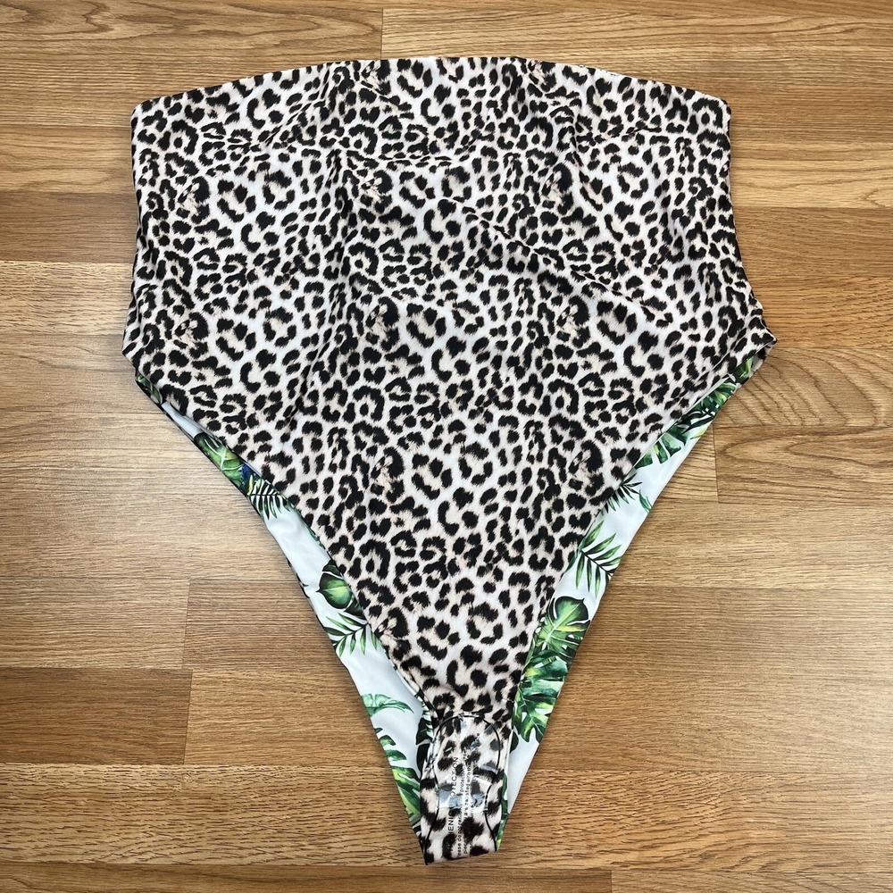 boohoo Reversible Bikini Swimsuit Bottoms Women's Size 18 High Waisted NEW